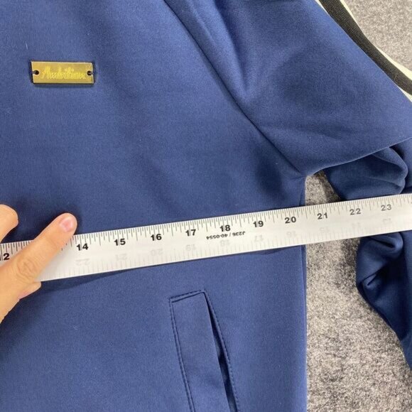 The Only Lifestyle Jacket Women S Small Blue Striped Full Zip Long Sleeve Casual - Picture 6 of 8